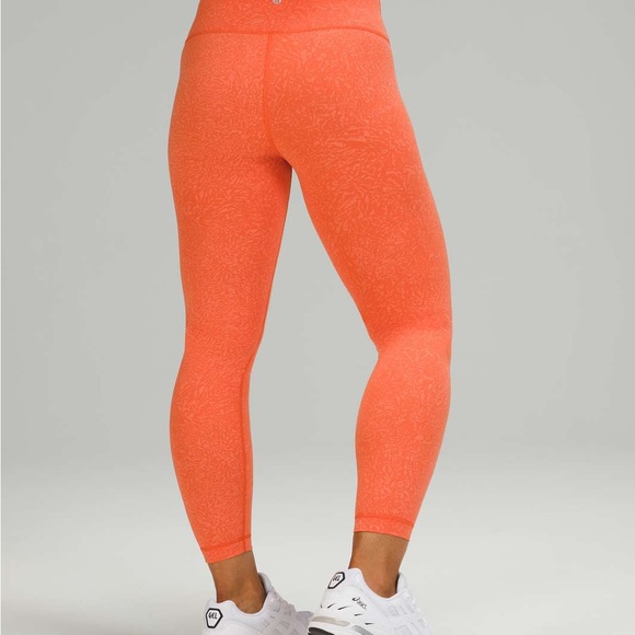 Lululemon Wunder Train High-Rise Tight 25" Crunch Warm Coral Size 6 - Picture 4 of 9